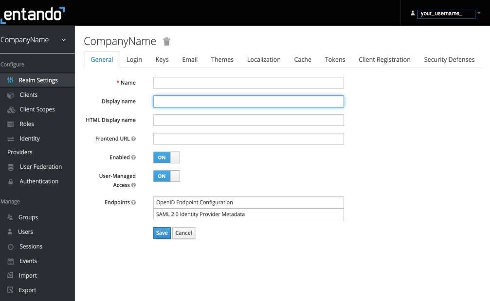 Entando Identity Management System